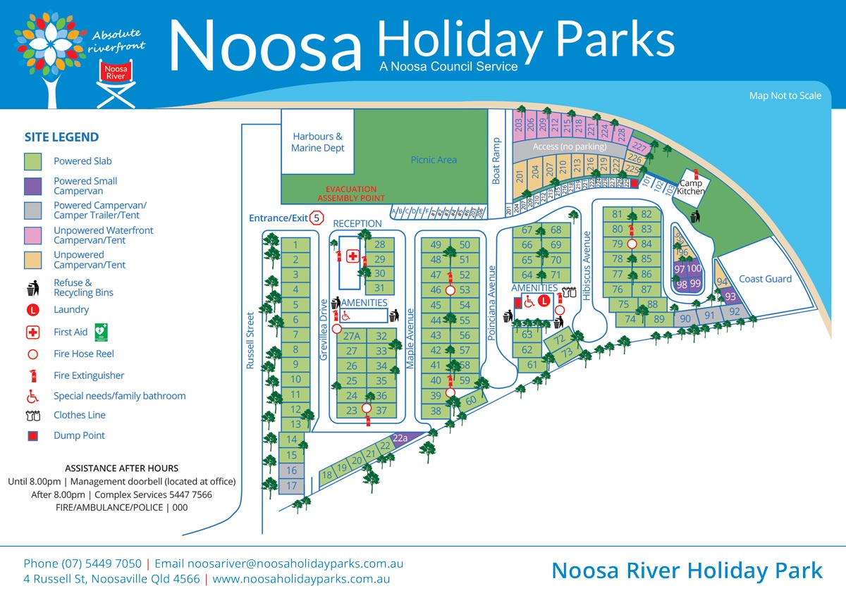 Noosa river holiday park map